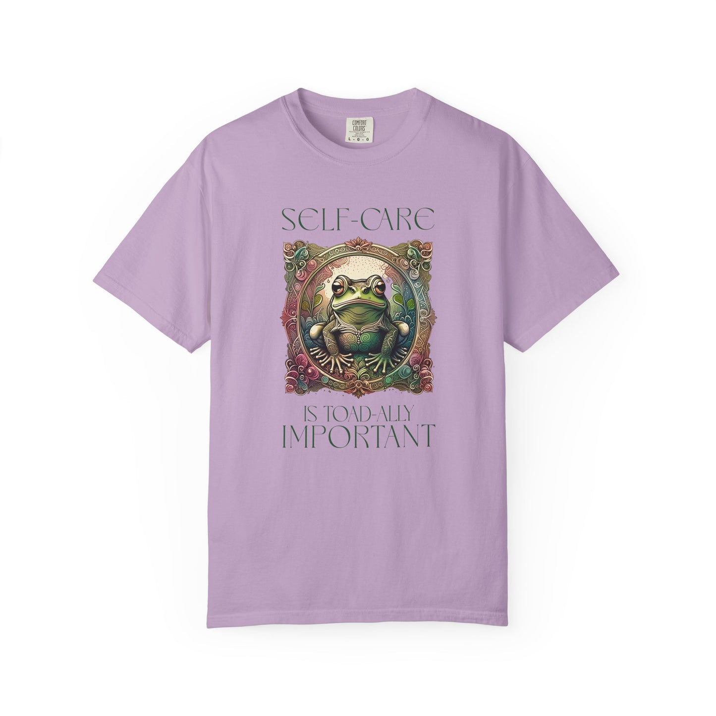 Green Yoga Frog Self-Care Is Toad-ally Important Unisex T-Shirt, Casual Wear, Highlander Fan Gift, T-Shirt Printify Orchid S