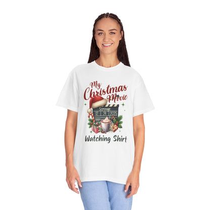 Custom Christmas Movie Watching Shirt, Holiday Movie Sweatshirt, Funny Gift For Her, Festive Shirts, Family Group Shirts, Xmas Keepsake Gift T-Shirt Printify