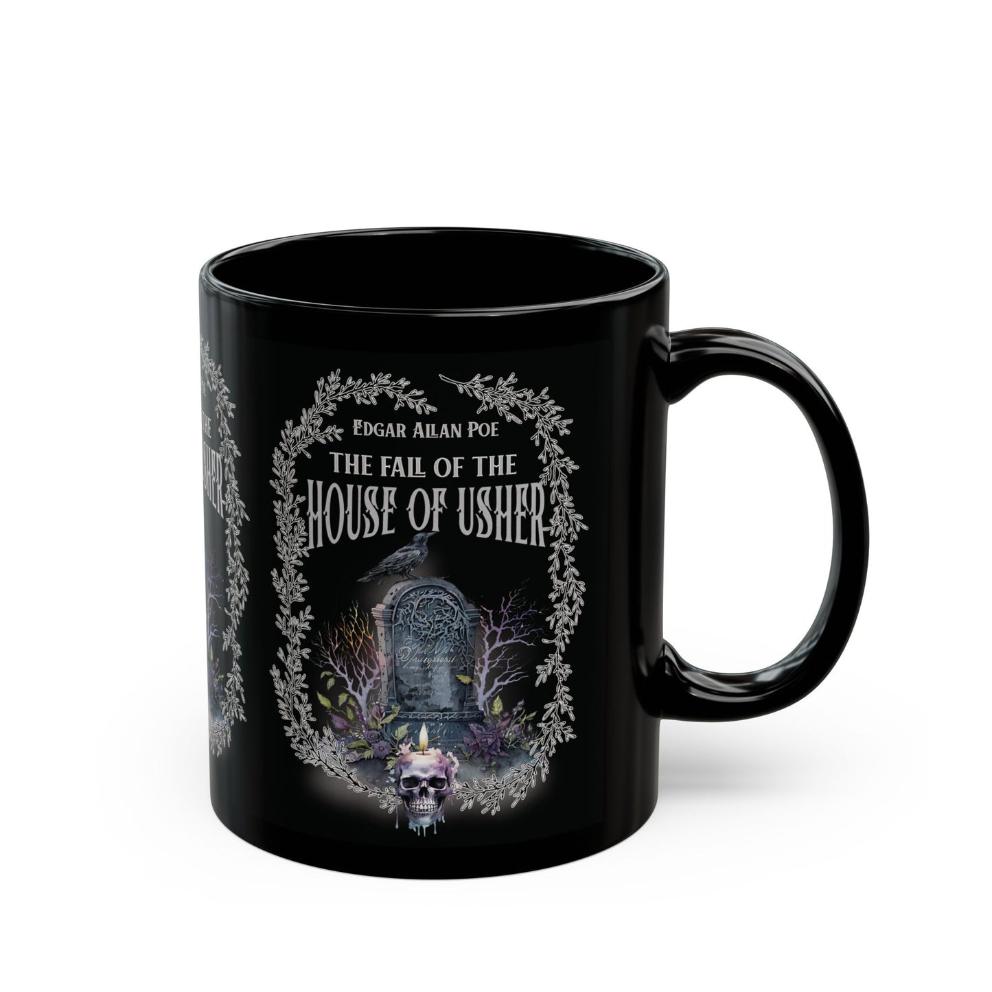 Edgar Allan Poe Coffee Mug, The Raven, The Fall Of The House of Usher Coffee, Tea Mug, Goth Haunting Horror Movie Books Gift Dark Academia, Mug Printify   