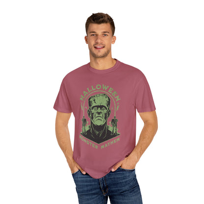 Vintage Halloween Frankenstein Monster Graphic Tee, Creepy Spooky Book Lover Gift, Horror Movie, Fall Festival Party Comfort Colors T Shirt. T-Shirt Printify   
