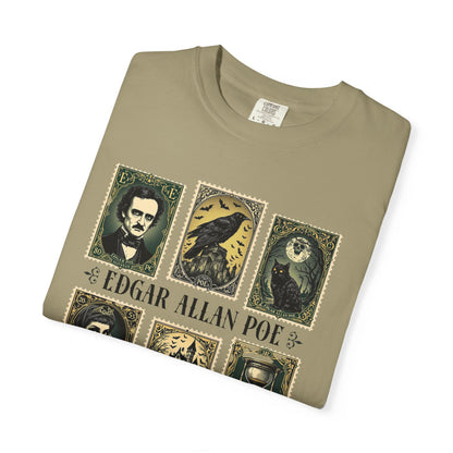 Edgar Allan Poe T-Shirt Gothic Graphic Tee The Raven Nevermore Quote Horror Literature Shirt Dark Academia Aesthetic Halloween Party Gift