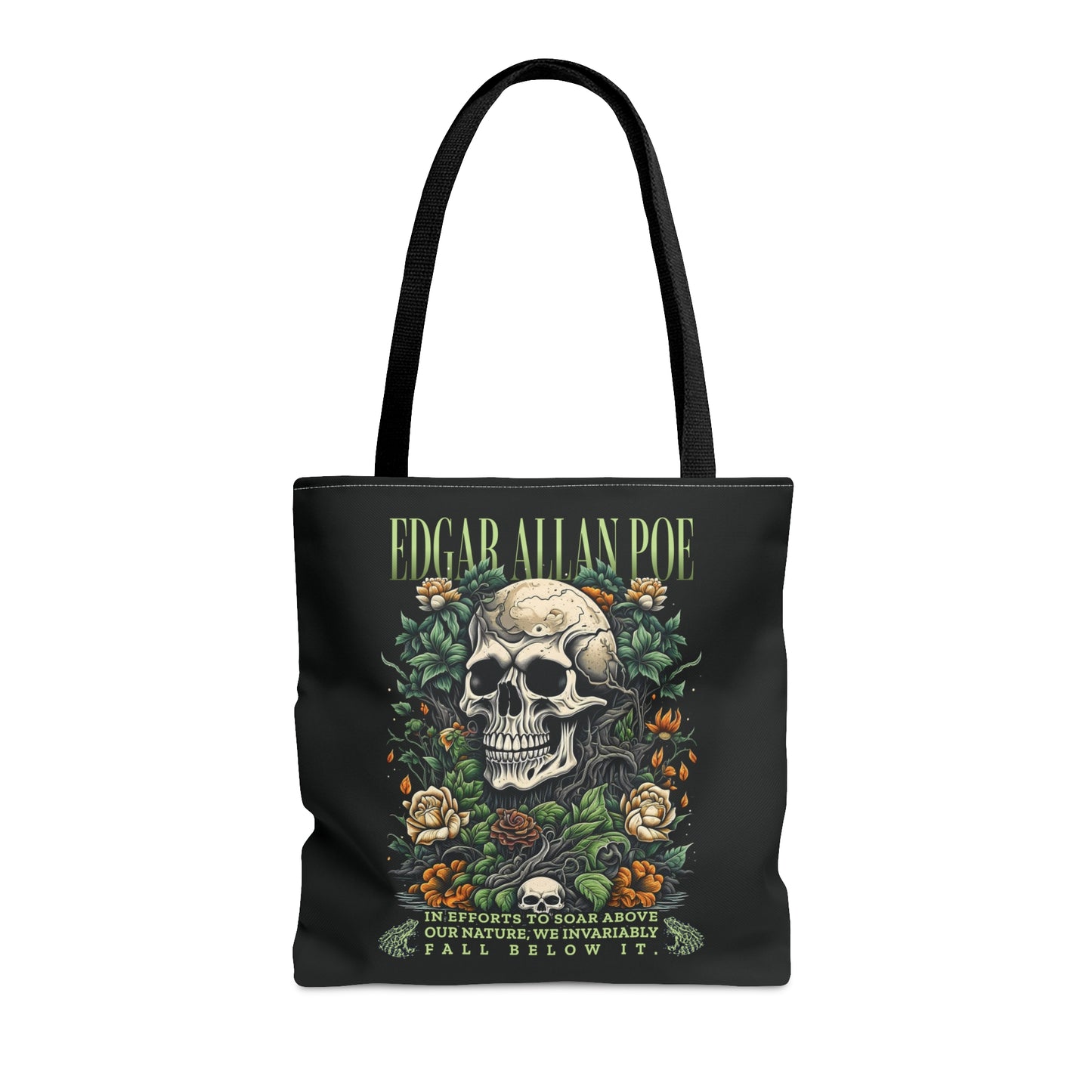 Edgar Allan Poe Tote Bag, Vintage Gothic, Grunge Shoulder Bag, Book, Library, Grocery, Travel Bag, Dark Academia, Bookish, Bookclub Gift, Bags Printify Medium  