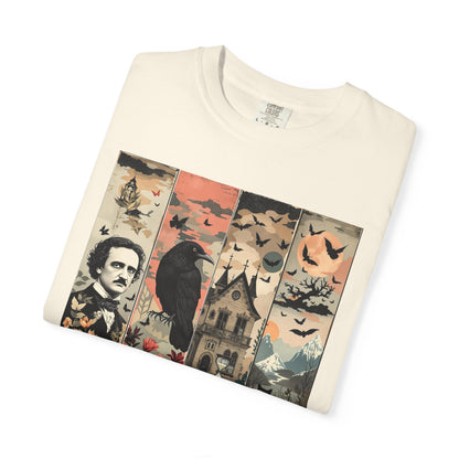 Edgar Allan Poe T-Shirt Gothic Graphic Tee The Raven Nevermore Quote Horror Literature Shirt Dark Academia Aesthetic Halloween Party Gift T-Shirt Printify