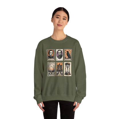 Edgar Allan Poe Sweatshirt The Raven Nevermore Gothic Horror Sweater Dark Academia Macabre Halloween Gift for Book Lovers Birthday Christmas