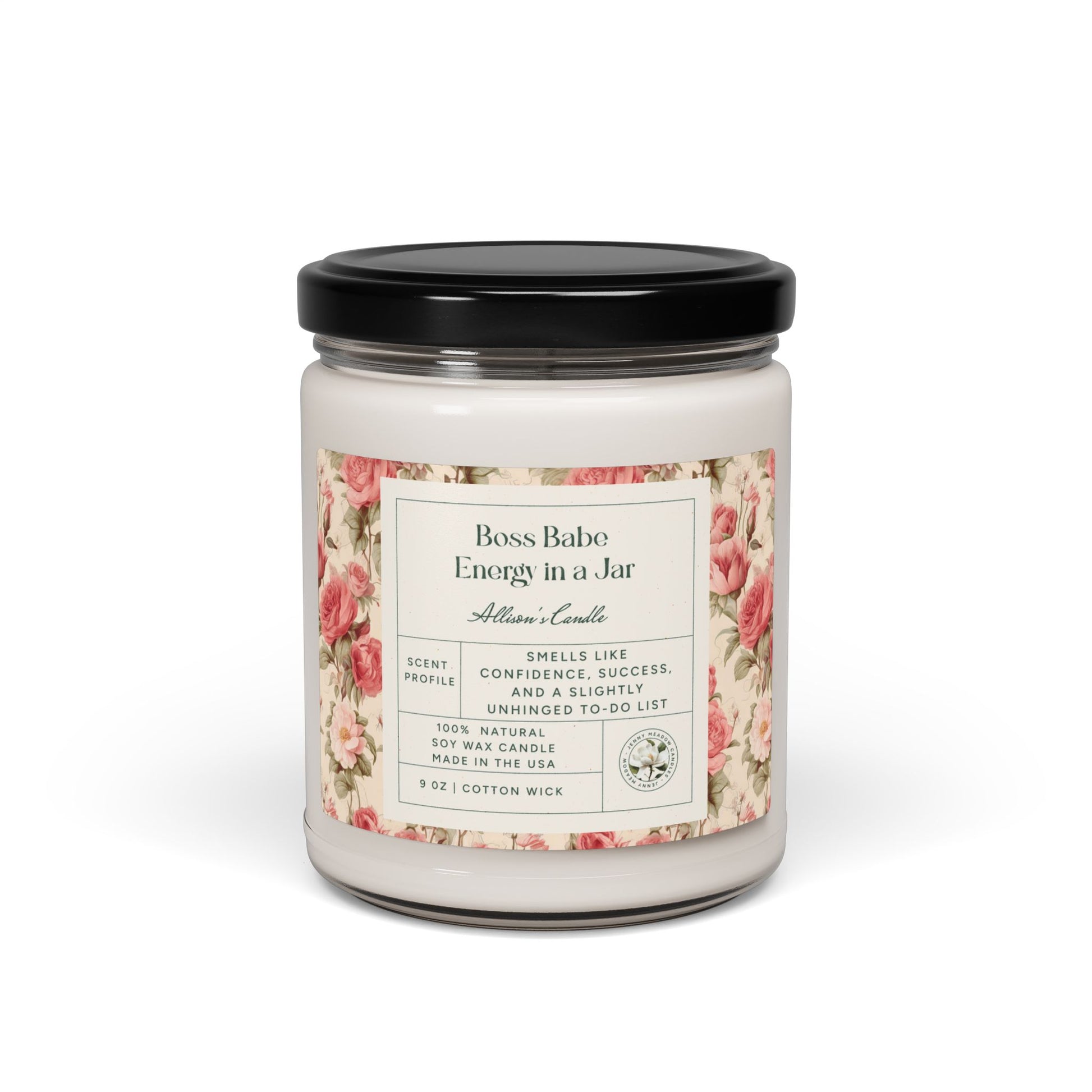 Personalized Soy Candle Boss Babe Custom Name Candle Best Friend Gift For BFF Funny Gift For Sister SelfCare Gift For Birthday Or Christmas Home Decor Printify Unscented 9oz