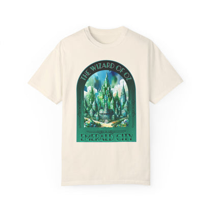 Emerald City T-Shirt, Wizard of Oz Tee, Garment-Dyed Unisex Shirt, Magical T-Shirt, Fantasy Apparel, Gifts for Broadway and Theatre Fans T-Shirt Printify Ivory S 