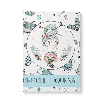 Custom Crochet Project Planner Crochet Tracker Crochet Journal Organize Hooks Yarn And Supplies Crochet Gift For Mom Birthday Crafter Gift Paper products Printify 200 pages (100 sheets) Ruled line 5.75" x 8"