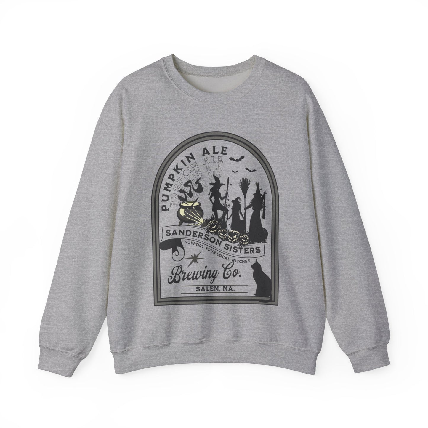 Halloween Sanderson Sisters Sweatshirt, Witchy Graphic Gift, Salem Witches Brewery, Fall Festival Party Shirt, Witch Trials Sweatshirt Sweatshirt Printify S Sport Grey 