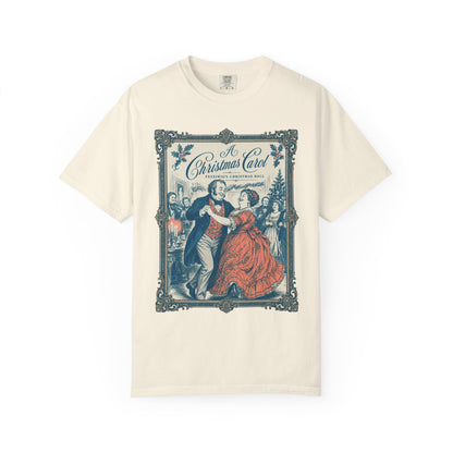 A Christmas Carol T-Shirt Vintage Victorian Fezziwigs Ball, Charles Dickens Literary Design