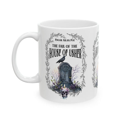 Edgar Allan Poe Coffee Mug, The Raven, The Fall Of The House of Usher Coffee, Tea Mug, Goth Haunting Horror Movie Books Gift Dark Academia, Mug Printify   