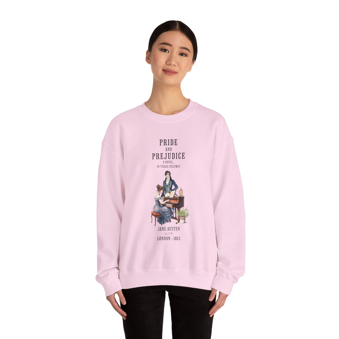 Jane Austen Sweatshirt, Pride & Prejudice Historical Romance Sweater, Bookish Literary Jane Austen Fan Art Gift for Her, Bookclub Shirt Sweatshirt Printify   