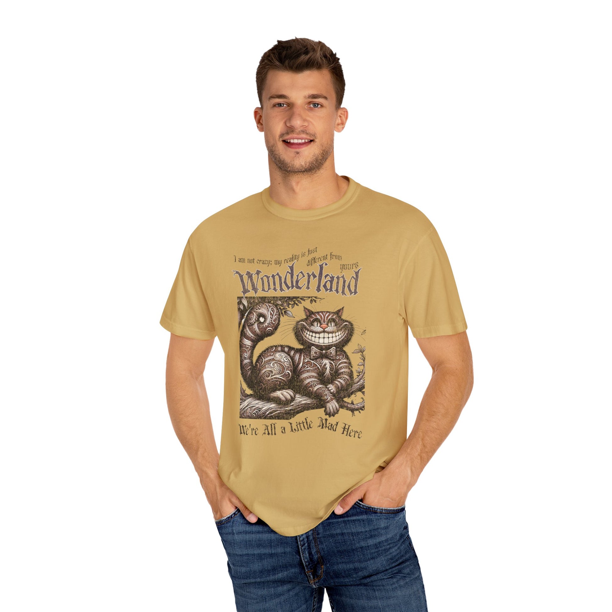 Cheshire Cat Alice in Wonderland TShirt Comfort Colors Oversized T-Shirt Dark Academia Mad Hatter Tea Party Bookish Book Lover Booktok Gift T-Shirt Printify