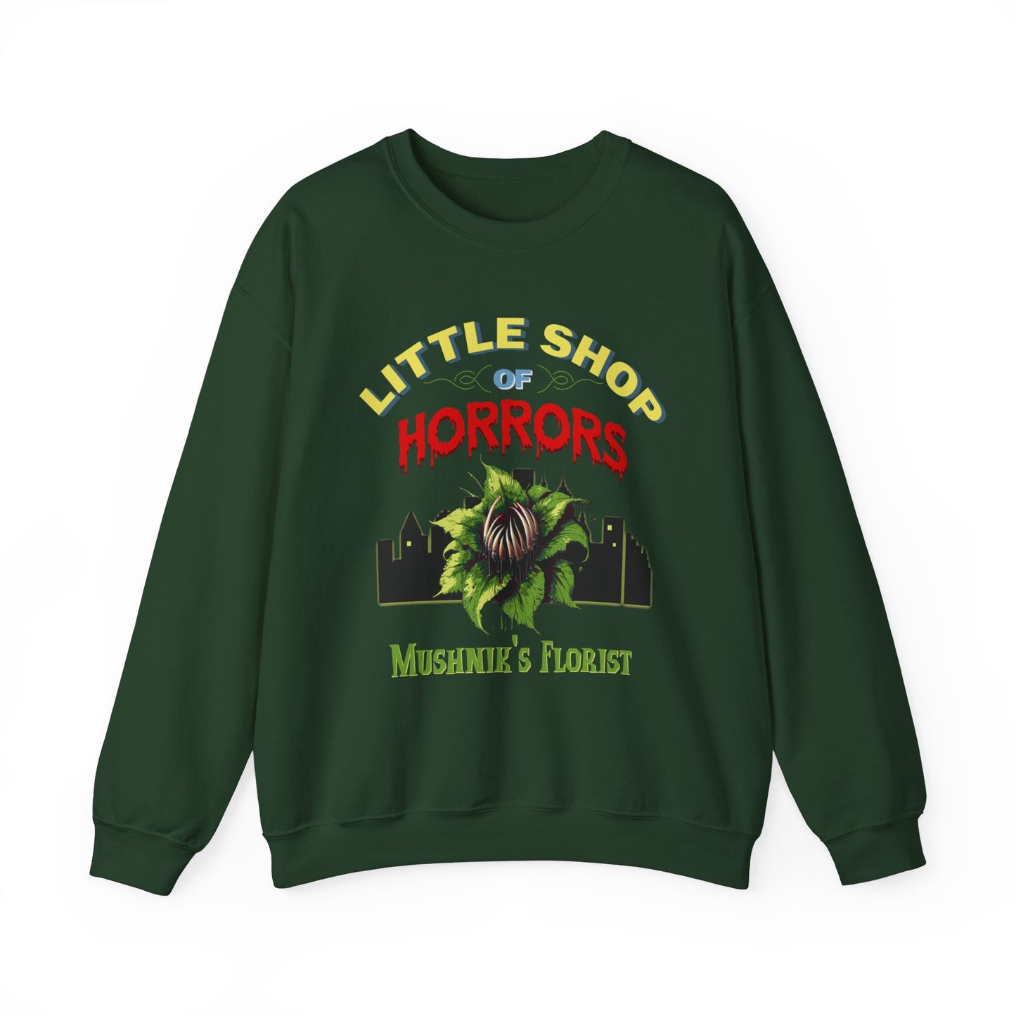 Little shop of horrors  Unisex Heavy Blend™ Crewneck Sweatshirt Sweatshirt Printify S Forest Green 