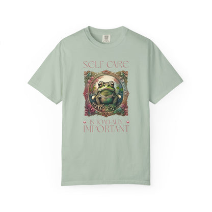 Frog Self-Care Is Toad-ally Important Unisex T-Shirt, Casual Wear, Highlander Fan Gift, T-Shirt Printify Bay S