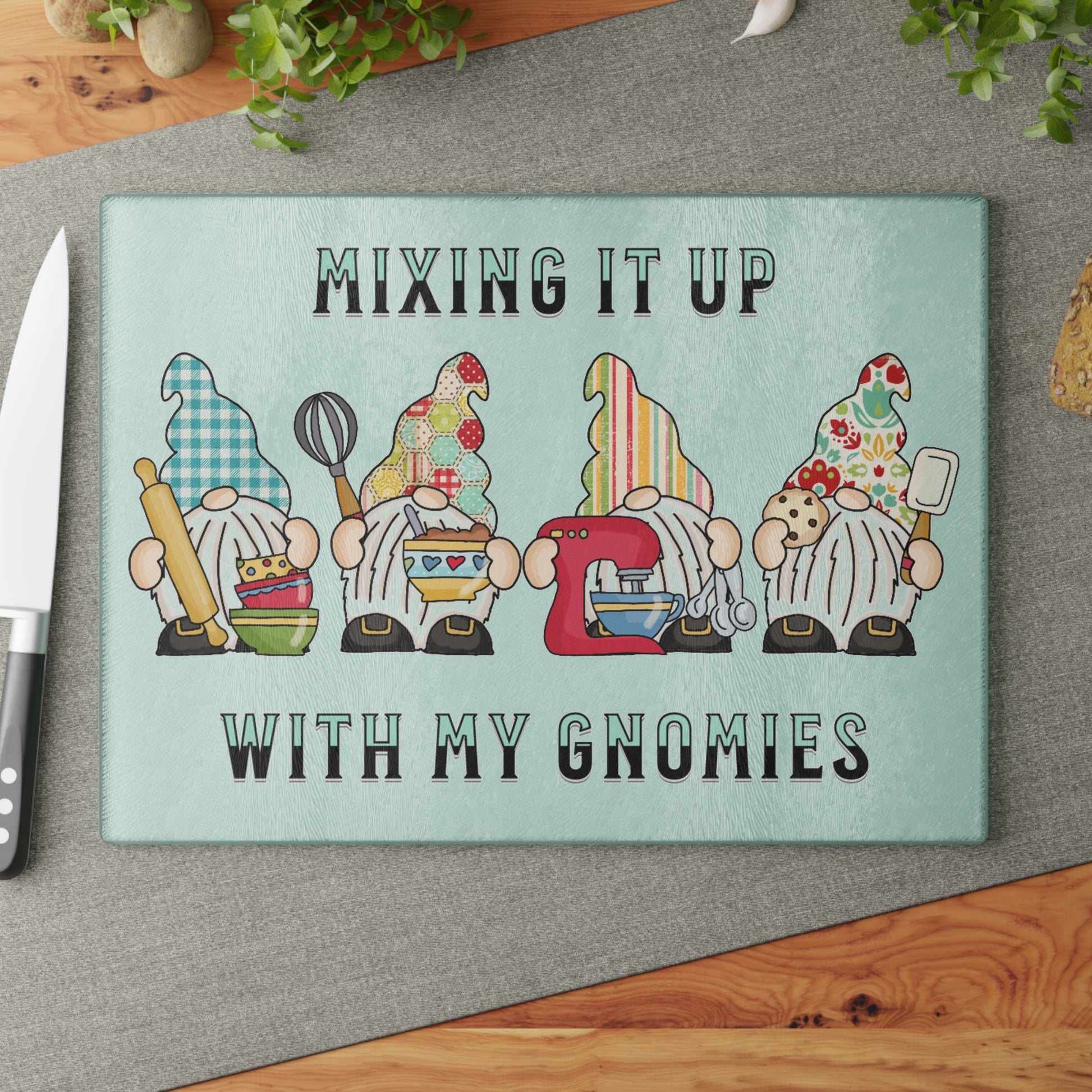 Charcuterie Board, Cute Gnome Cutting Board, House Warming, Wedding, Shower, Host Gift, Gift for Mom, Grandma, Chopping or Serving Board, Home Decor Printify   