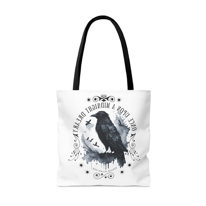 Edgar Allan Poe Tote Bag, The Raven Vintage Poetry Lover Shoulder Bag, Dark Academia, Literary, Bookish, Bookclub Gift, Fall Autumn Gift Bags Printify   