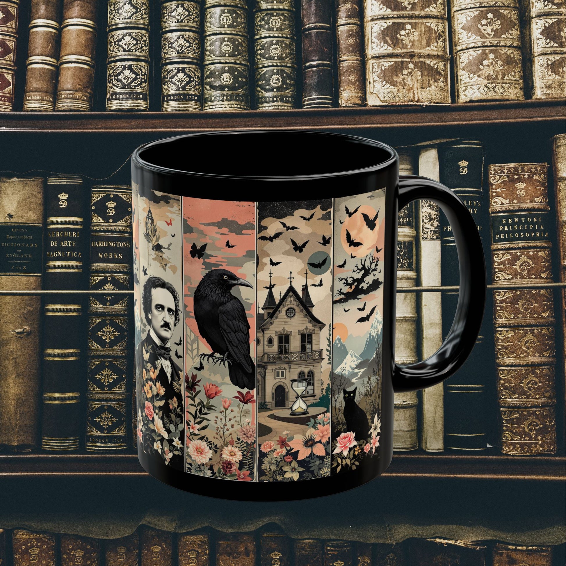 Edgar Allan Poe Mug Gothic Literary Gift For Book Lover Dark Academia Macabre Fall Coffee Cup Halloween Poetember Party Gift For Bookclub Mug Printify 11oz