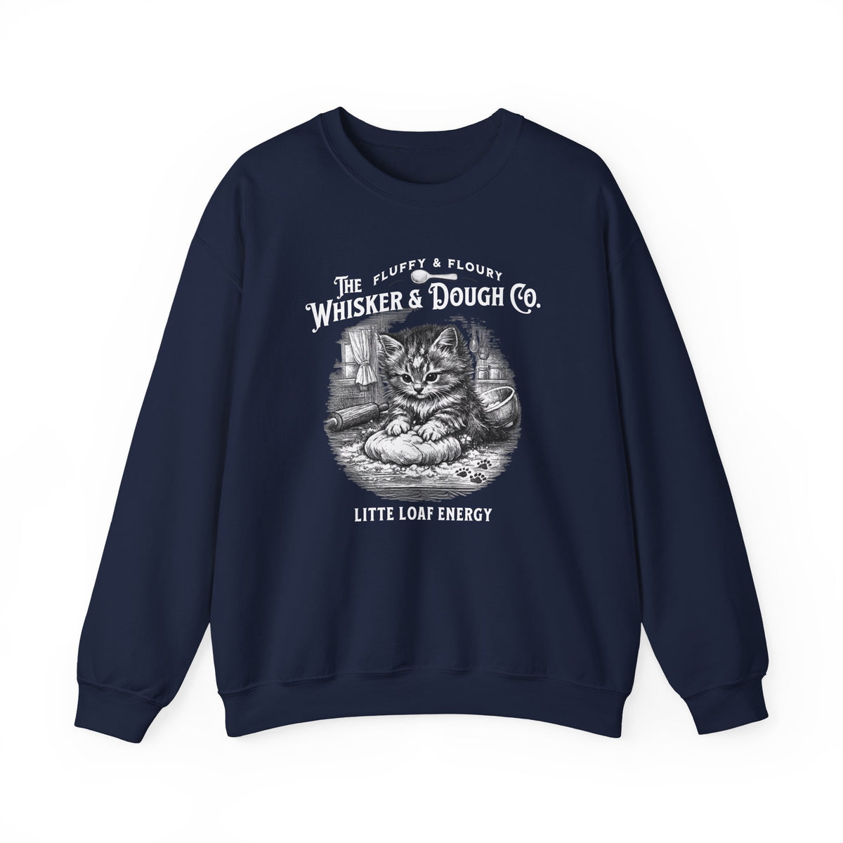 Whisker & Dough Co kitten illustration Sweatshirt | Little Loaf Energy