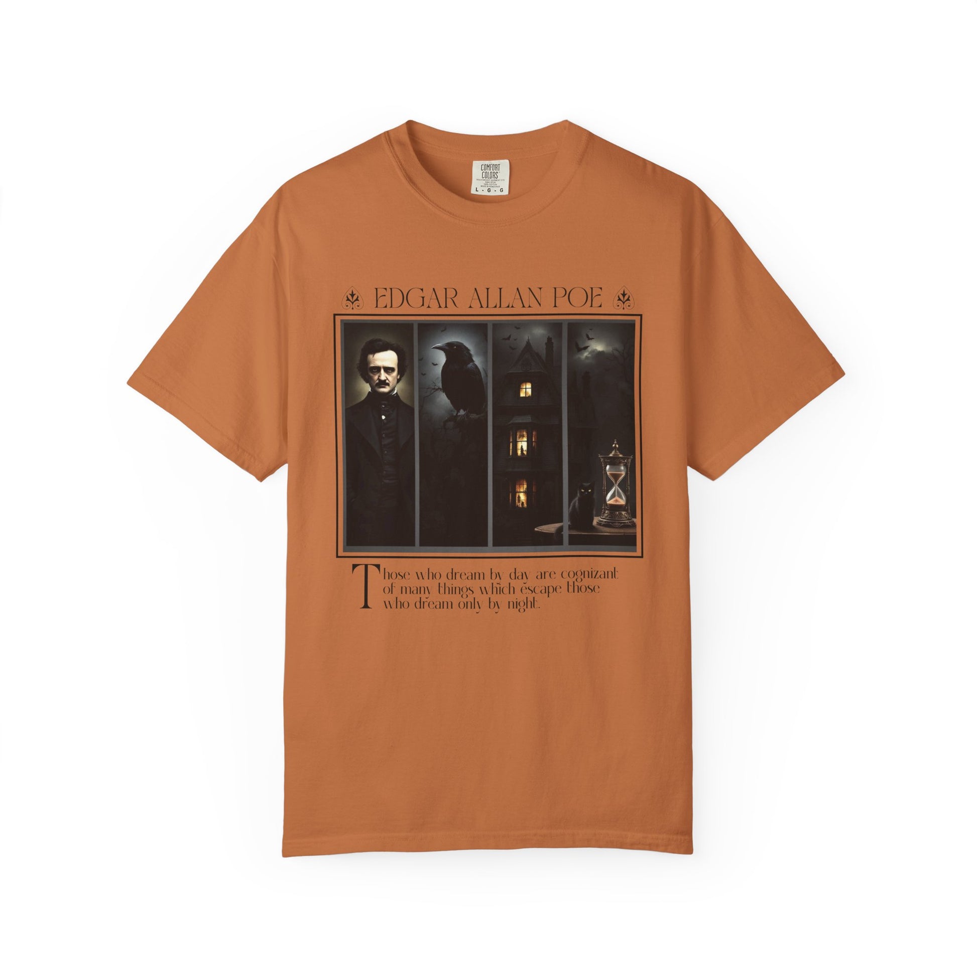 Edgar Allan Poe T-Shirt Gothic Graphic Tee The Raven Nevermore Quote Horror Literature Shirt Dark Academia Aesthetic Halloween Party Gift T-Shirt Printify Yam S