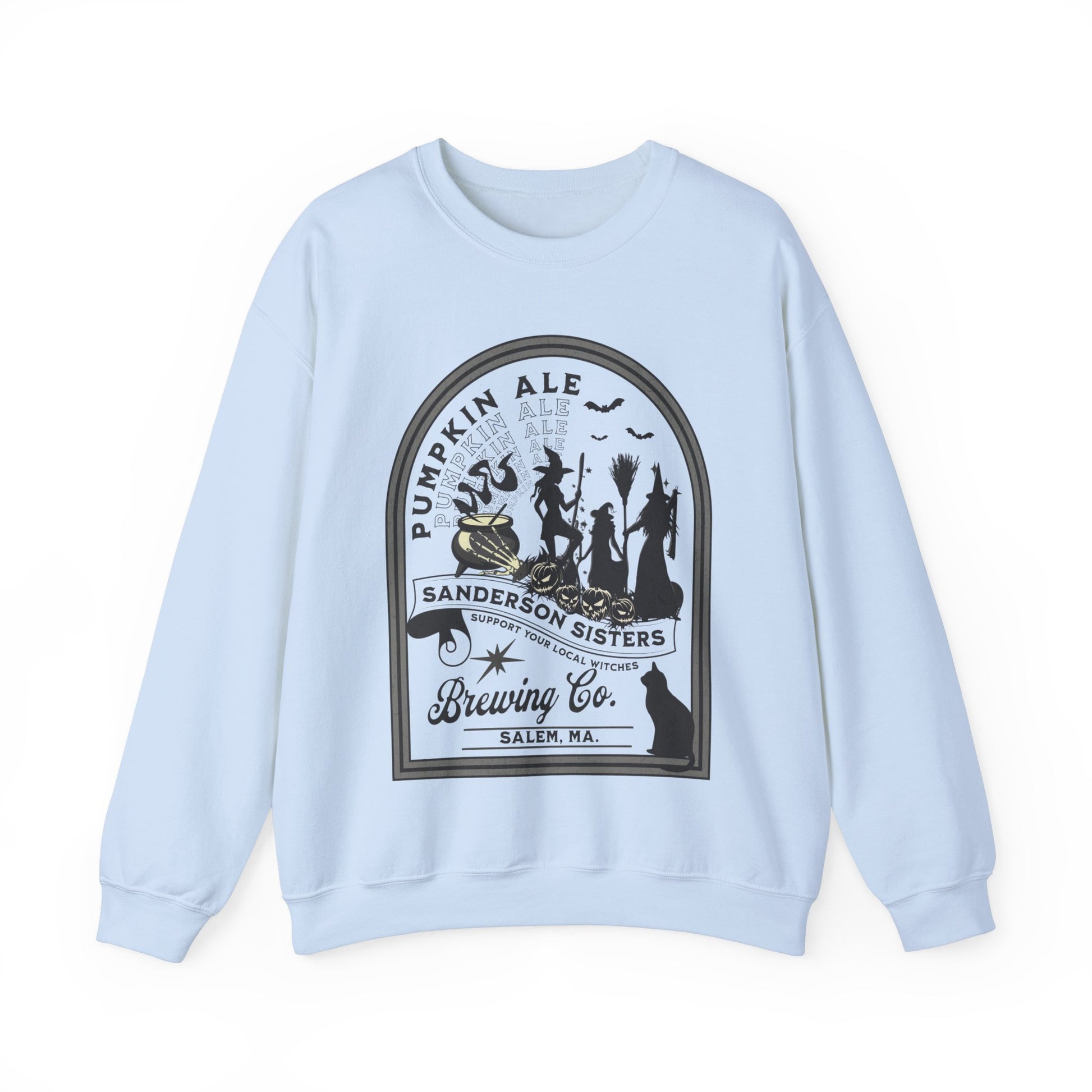 Halloween Sanderson Sisters Sweatshirt, Witchy Graphic Gift, Salem Witches Brewery, Fall Festival Party Shirt, Witch Trials Sweatshirt Sweatshirt Printify S Light Blue 