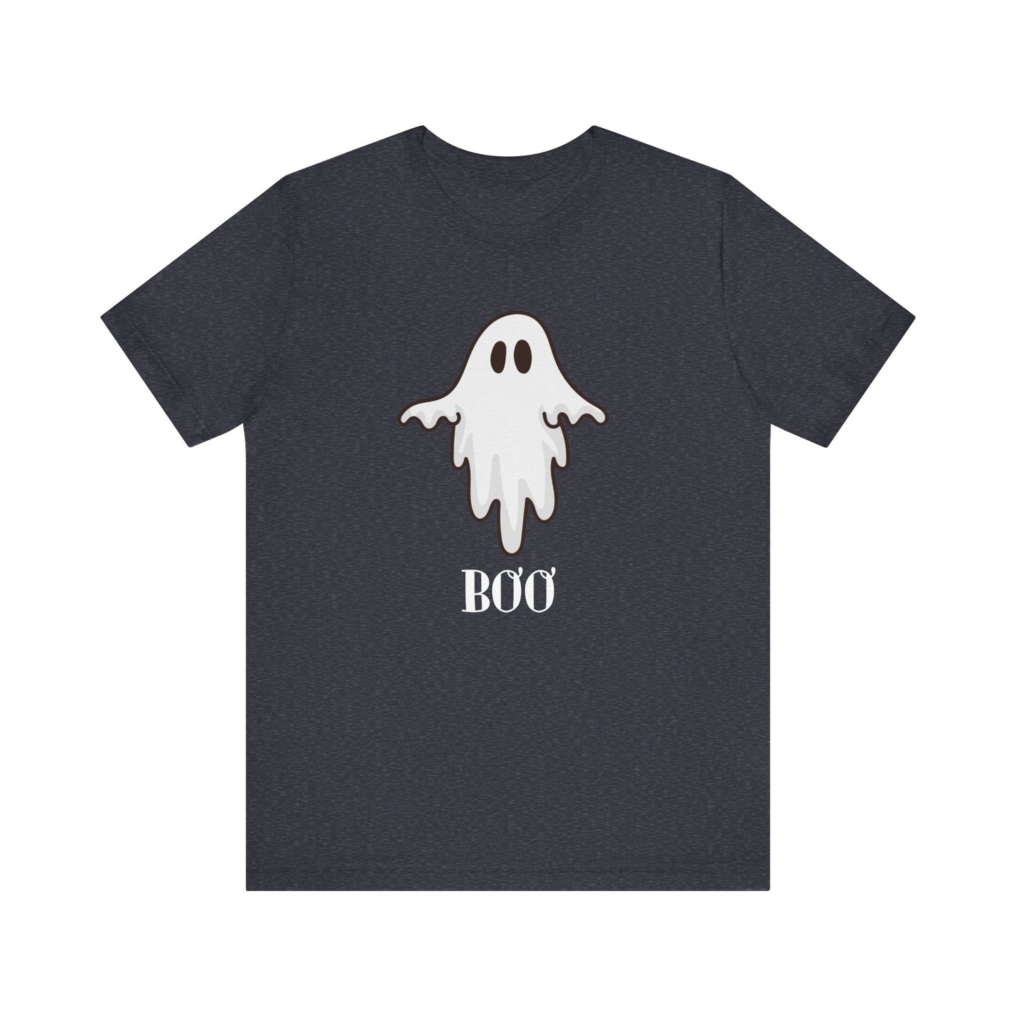 Halloween Ghost  TShirt,  Cute Ghost Shirt, Spooky Season Tee, Halloween Party T-Shirt, Autumn Style T Shirt, Trick or Treating Style, T-Shirt Printify Heather Navy XS 