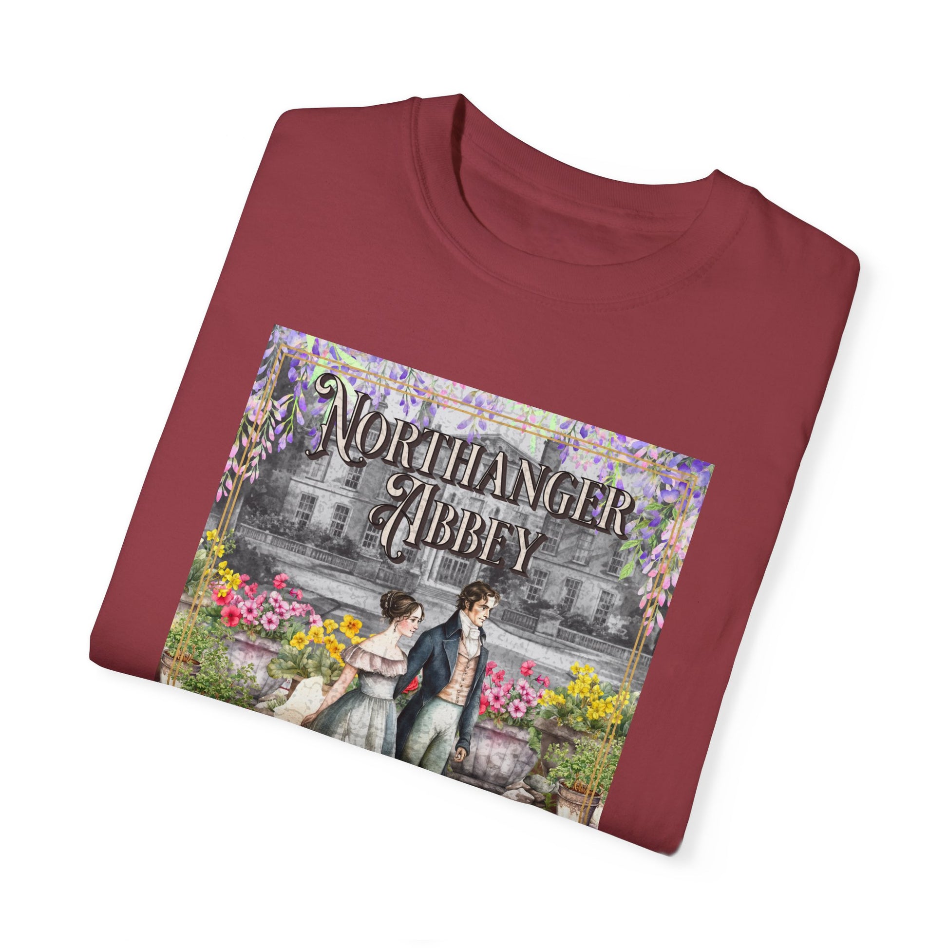 Jane Austen Comfort Colors TShirt, Northanger Abbey Historical Romance, Bookish Literary Jane Austen Fan Art Gift, Gift for Her Bookclub Tee T-Shirt Printify   