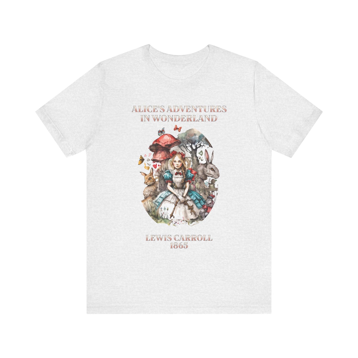 Unisex Jersey Short Sleeve Tee Alice in Wonderland T-Shirt Printify Ash S 