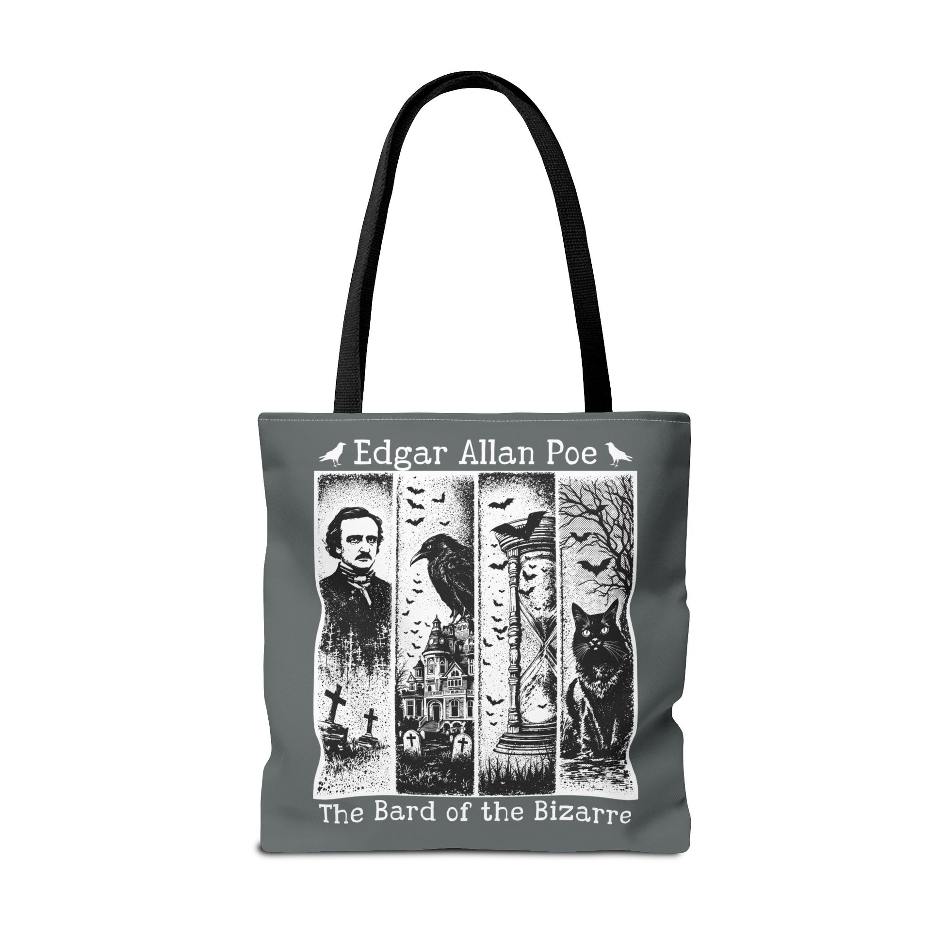 Edgar Allan Poe Tote Bag Gothic Literary Gift for Book Lover Dark Academia Macabre Accessory Halloween Tote Fall School Bag for Poetember Bags Printify