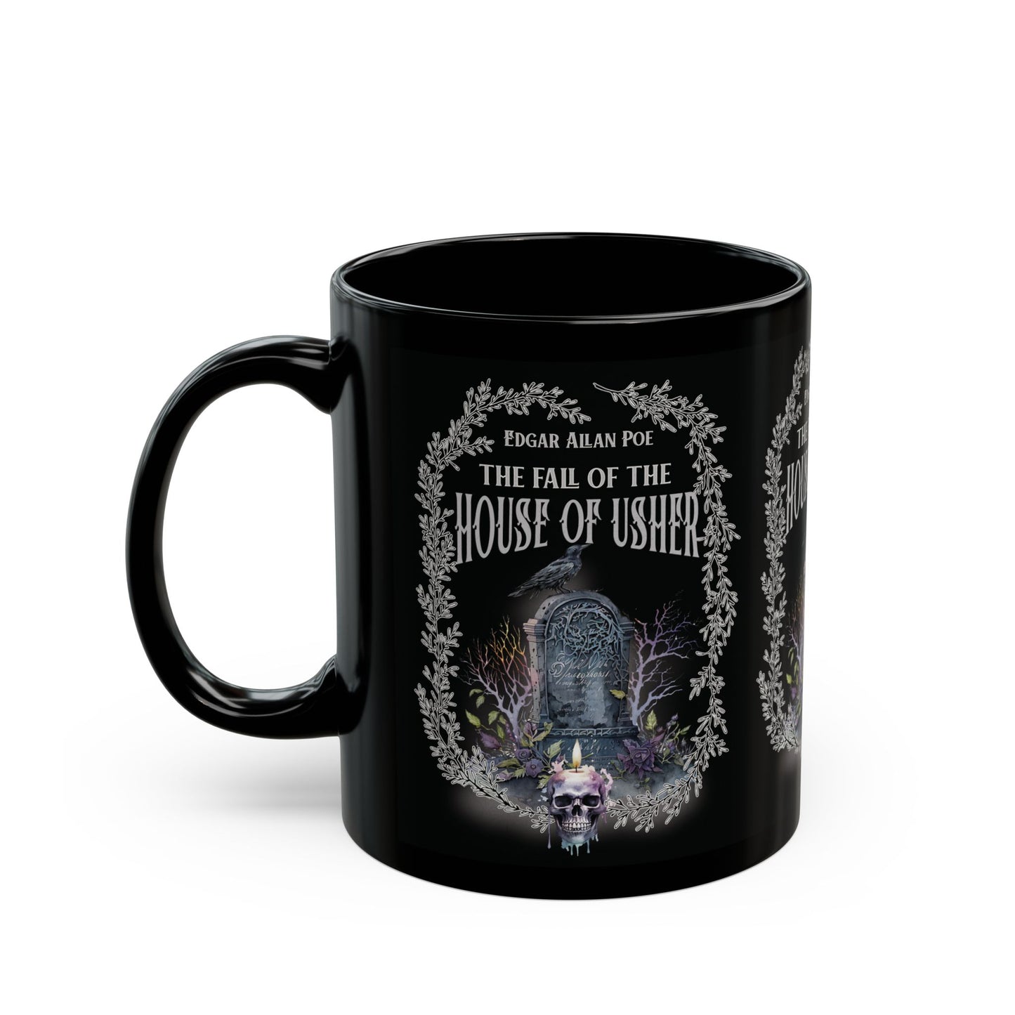 Edgar Allan Poe Coffee Mug, The Raven, The Fall Of The House of Usher Coffee, Tea Mug, Goth Haunting Horror Movie Books Gift Dark Academia, Mug Printify   