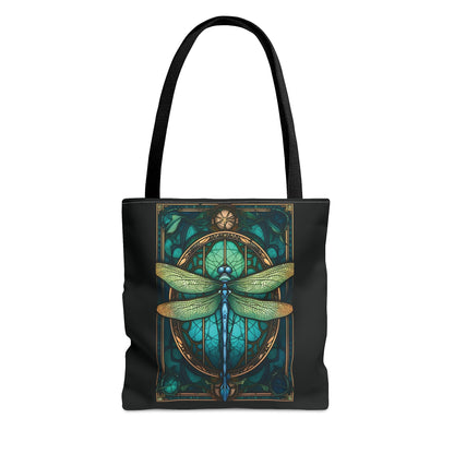 Stained Glass Dragonfly Tote Bag, Pretty Tarot Card Shoulder Bag, Book, Library, Grocery, Travel Bag, Dark Academia, Bookish Bookclub Gift, Bags Printify Small  