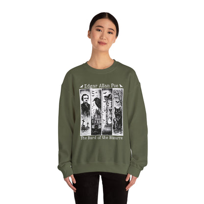 Edgar Allan Poe Sweatshirt The Raven Nevermore Gothic Horror Sweater Dark Academia Macabre Halloween Gift for Book Lovers Birthday Christmas