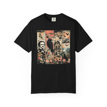 Edgar Allan Poe T-Shirt Gothic Graphic Tee The Raven Nevermore Quote Horror Literature Shirt Dark Academia Aesthetic Halloween Party Gift T-Shirt Printify Black S