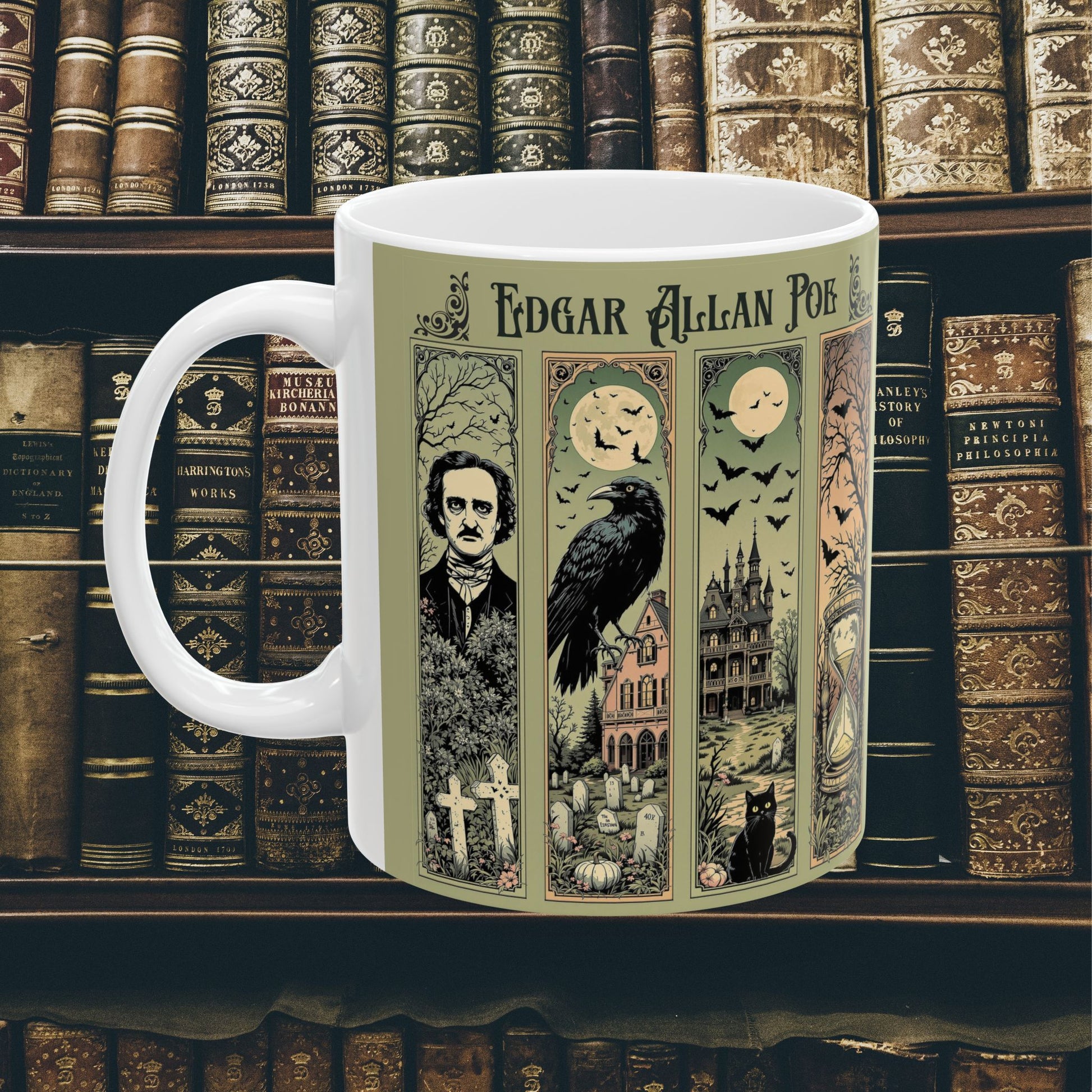 Edgar Allan Poe Mug Gothic Literary Gift For Book Lover Dark Academia Macabre Fall Coffee Cup Halloween Poetember Party Gift For Bookclub Mug Printify