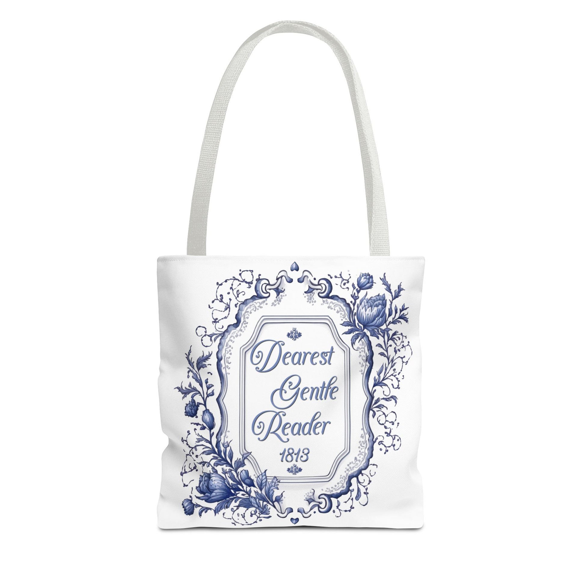 Dearest Gentle Reader Tote Bag Regency England Ton Society Papers Gift For Bridgeton Fan Historical Drama Romance Reader Gift Bookclub Gift Bags Printify 13" × 13'' White 