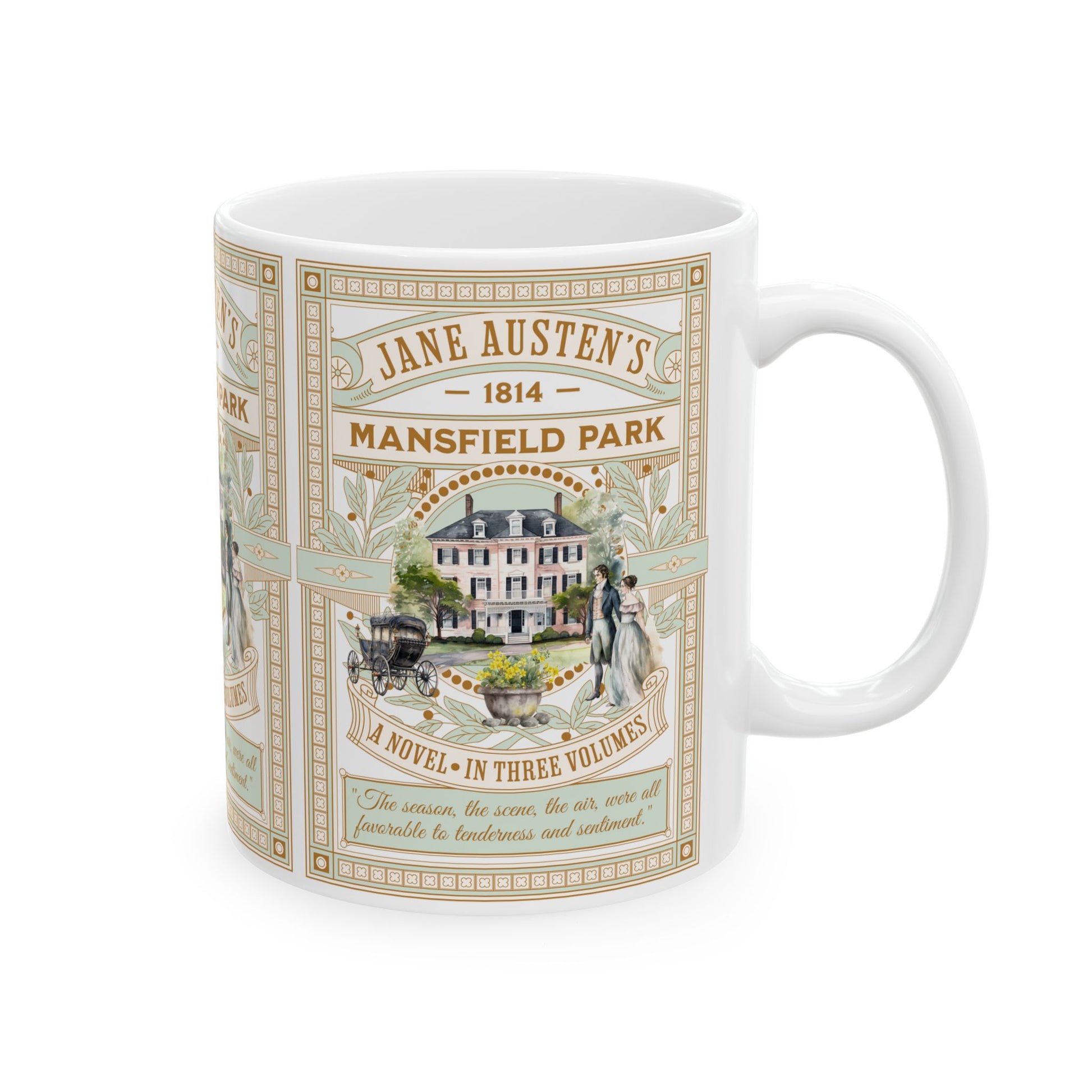 Jane Austen Coffee Mug Mansfield Park Historical Romance Reader Gift Bookish Literary Light Academia Gift for Her Bookclub Gift For Her BFF Mug Printify   