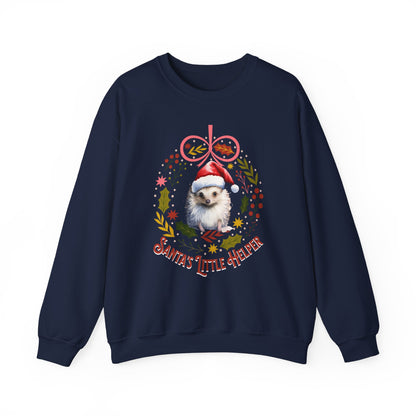 HedgeHog Christmas Sweatshirt, Cute Santa's Little Helper Sweater, Hedgehog Lover Merry Christmas Shirt, Country Christmas Animal Lover Gift Sweatshirt Printify S Navy 