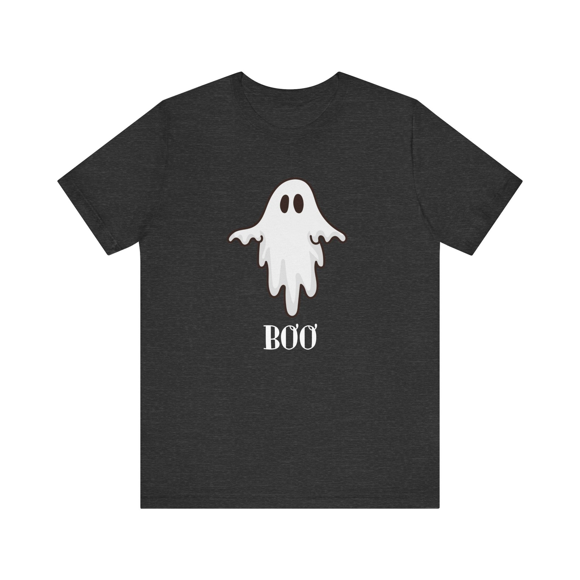 Halloween Ghost  TShirt,  Cute Ghost Shirt, Spooky Season Tee, Halloween Party T-Shirt, Autumn Style T Shirt, Trick or Treating Style, T-Shirt Printify Dark Grey Heather XS 