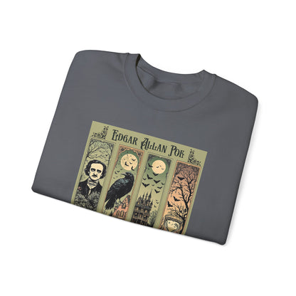Edgar Allan Poe Sweatshirt The Raven Nevermore Gothic Horror Sweater Dark Academia Macabre Halloween Gift for Book Lovers Birthday Christmas
