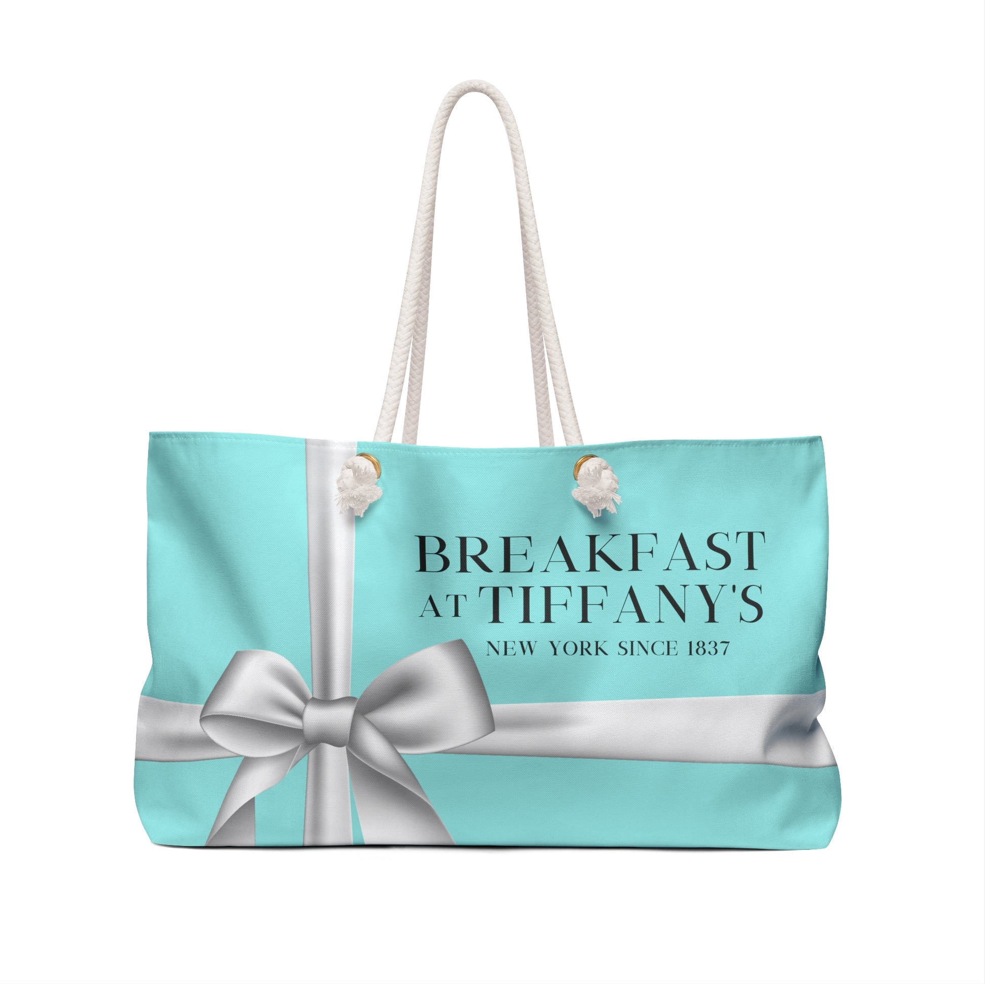 Personalized Breakfast At Tiffany's Weekender Bag Retro Audrey Hepburn Theme Gift For Bridal Shower Party Favor Birthday Gift Bride Tote Bag Bags Printify   