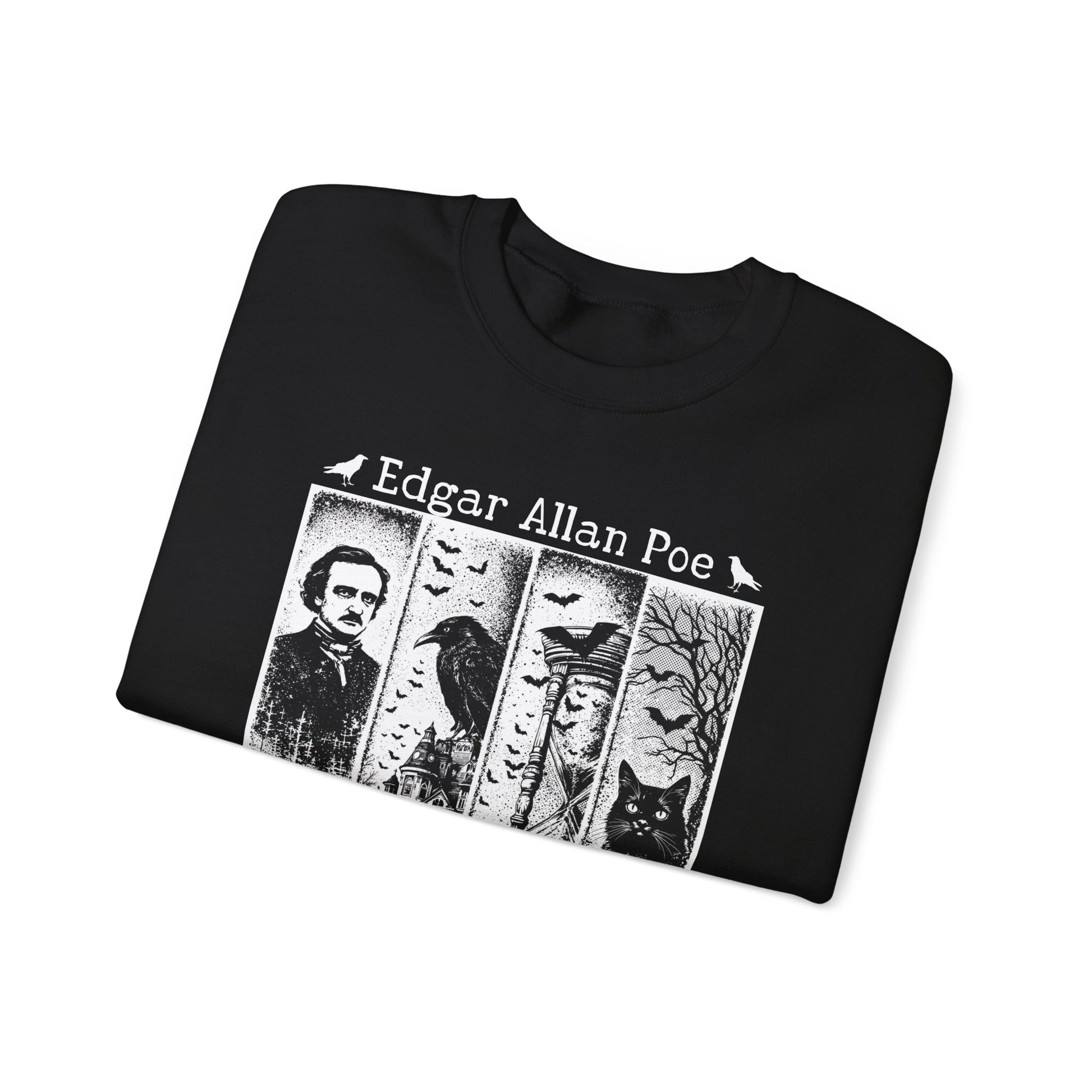 Edgar Allan Poe Sweatshirt The Raven Nevermore Gothic Horror Sweater Dark Academia Macabre Halloween Gift for Book Lovers Birthday Christmas Sweatshirt Printify