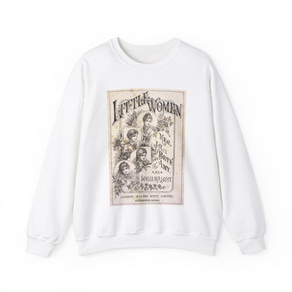 Little Women Sweatshirt, Louisa May Alcott Historical Romance Sweater, Bookish Literary Fan Art Gift, Gift for Her, Bookclub Crewneck Shirt Sweatshirt Printify S White 