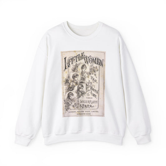 Little Women Sweatshirt, Louisa May Alcott Historical Romance Sweater, Bookish Literary Fan Art Gift, Gift for Her, Bookclub Crewneck Shirt Sweatshirt Printify S White 