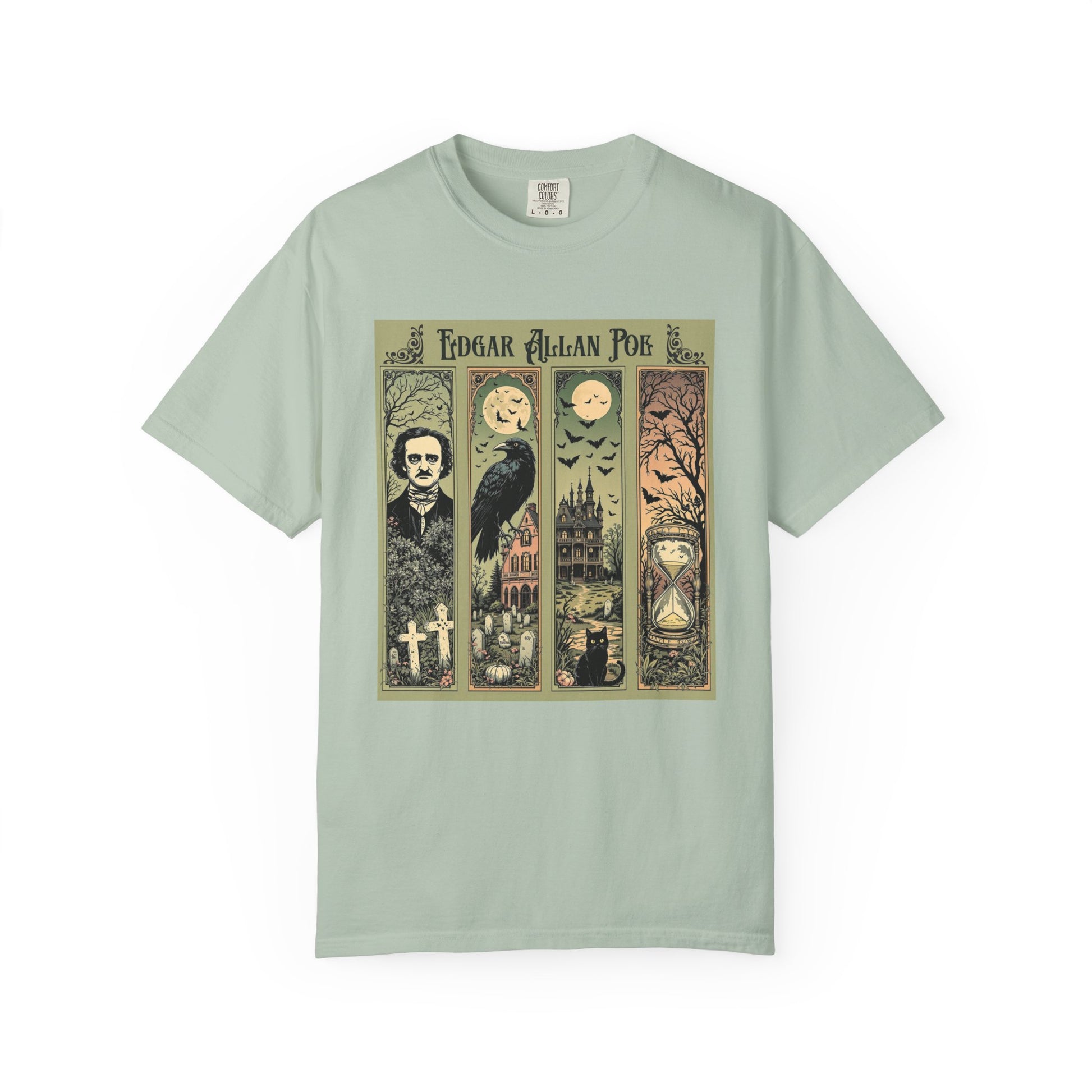Edgar Allan Poe T-Shirt Gothic Graphic Tee The Raven Nevermore Quote Horror Literature Shirt Dark Academia Aesthetic Halloween Party Gift T-Shirt Printify Bay S