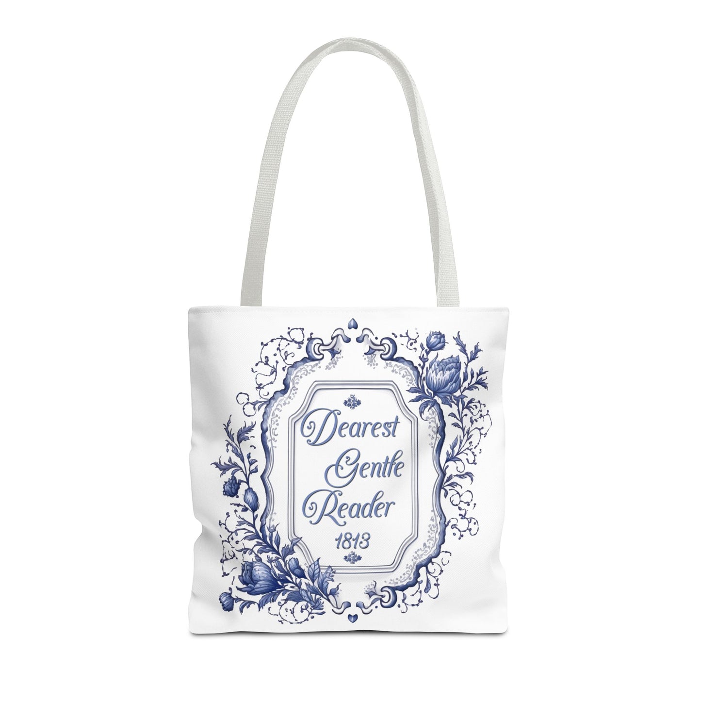 Dearest Gentle Reader Tote Bag Regency England Ton Society Papers Gift For Bridgeton Fan Historical Drama Romance Reader Gift Bookclub Gift Bags Printify 16" × 16'' White 