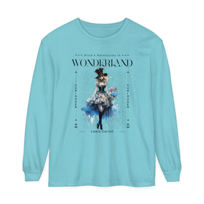 Alice In Wonderland Long Sleeve Shirt, Lewis Carroll Whimsigoth Streetwear Academia TShirt, Mad Hatter's Tea Party Tee Bookish Booktok Gift Long-sleeve Printify Chalky Mint S 