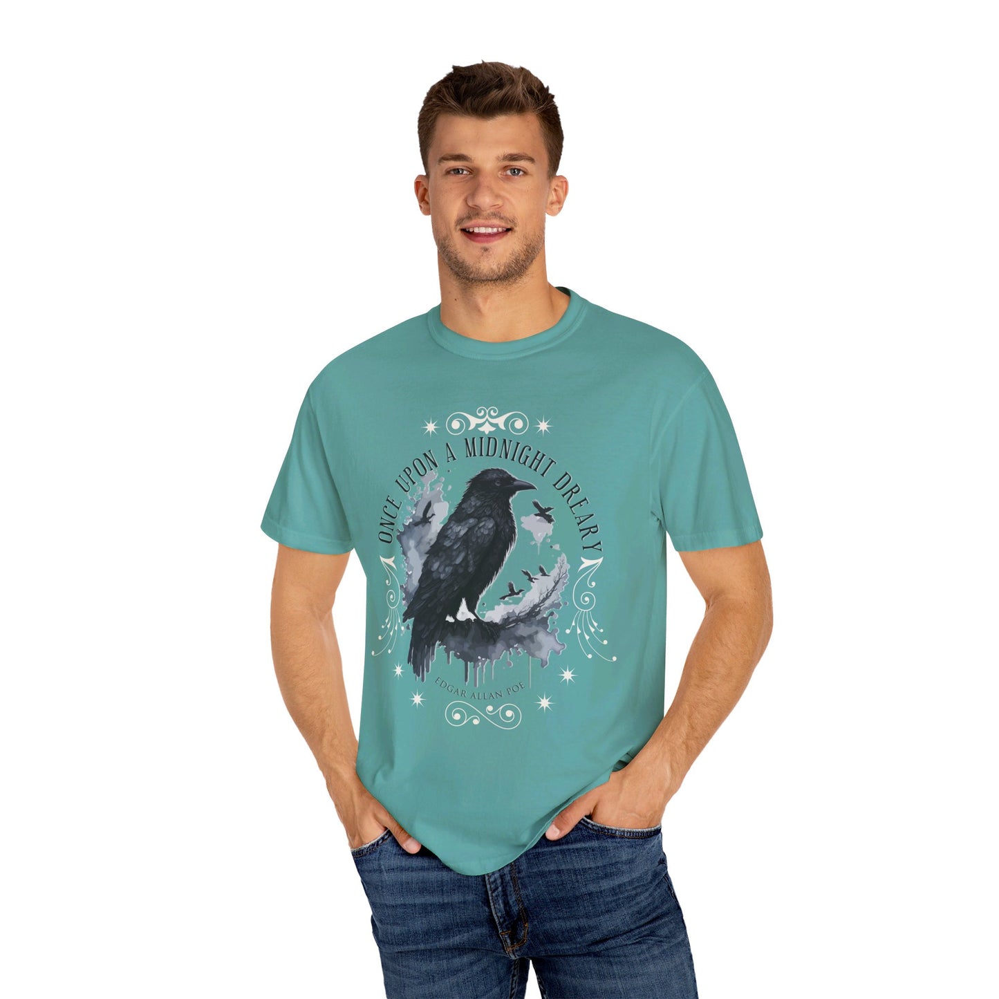 Edgar Allan Poe Shirt, The Raven Nevermore Poet, Poetry Lover Tee, Book, Reading Lover Shirt, Gothic, Light Academia Gifts, Comfort Colours T-Shirt Printify   