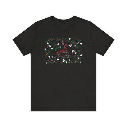 Merry Christmas Plaid Reindeer Shirt, Country Reindeer Shirt, Christmas Family Shirt, Christmas Shirt, Merry Christmas Shirt, Christmas Gift T-Shirt Printify Black Heather XS 