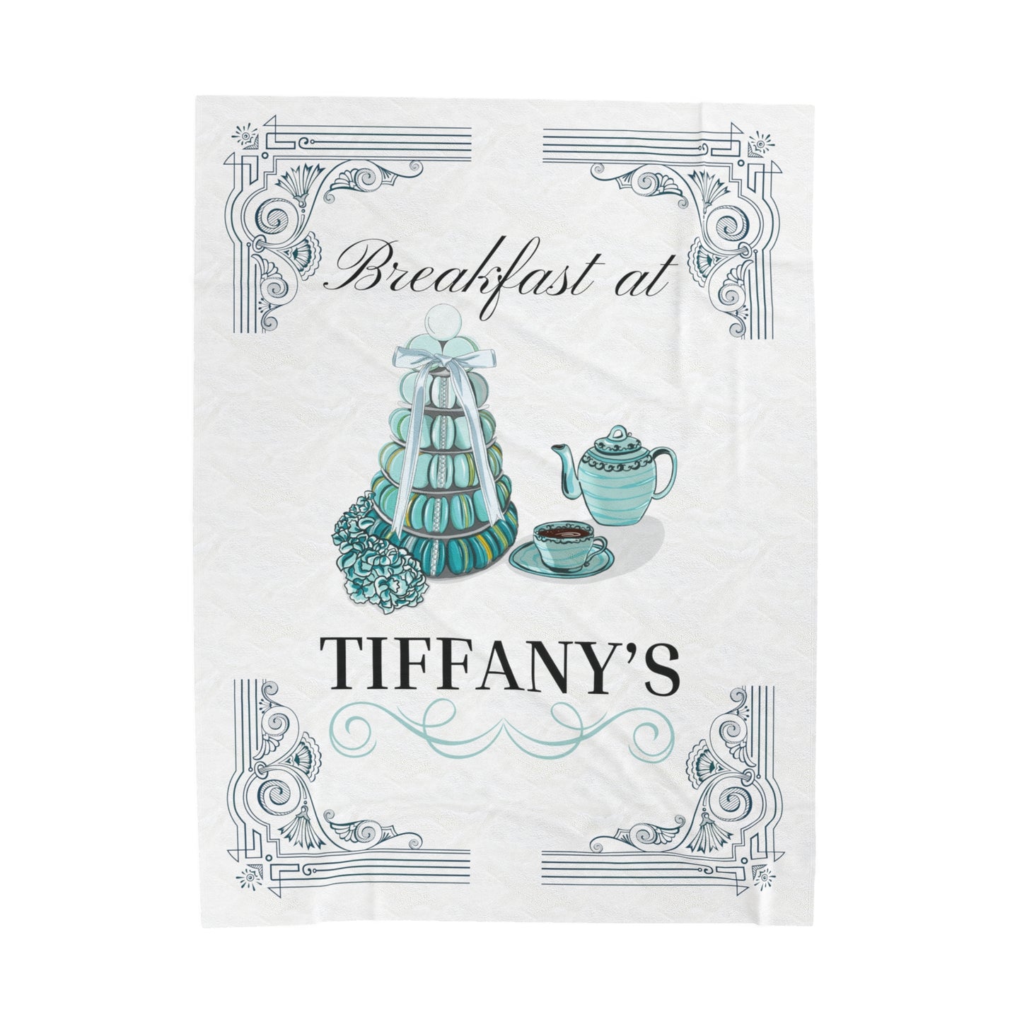 Breakfast at Tiffany's T & Co Throw Blanket, Soft Classic Audrey Hepburn, Book Lover Reading, Movie Watching Blanket, Truman Capote Fan Gift All Over Prints Printify 60" × 80"  