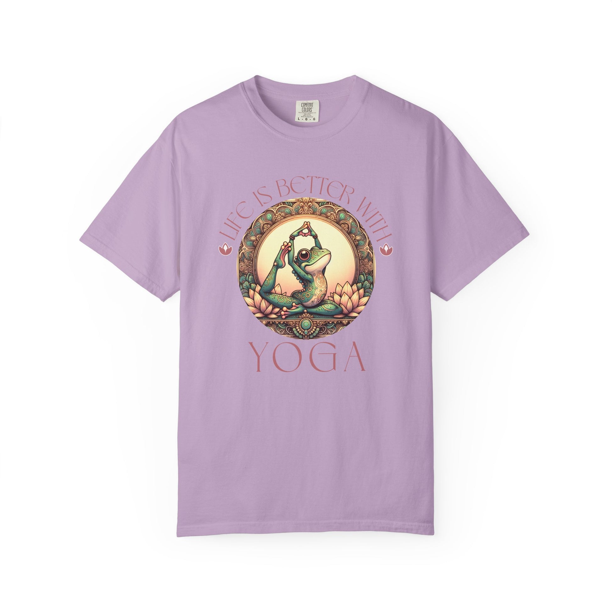 Yoga Frog Life Is Better With Yoga Unisex T-Shirt, Casual Wear, Highlander Fan Gift, T-Shirt Printify Orchid S