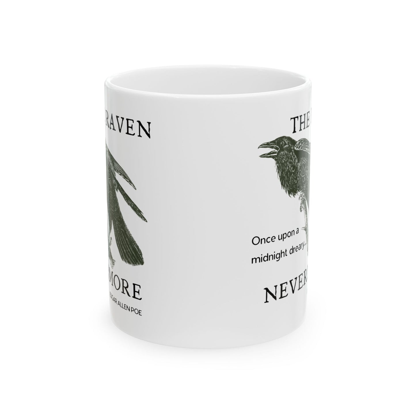 Halloween Vintage The Raven Coffee Mug, Spooky Season Mug, Edgar Allen Poe, Nevermore, Gothic, Dark Academia Coffee Mug, Book Lover Gift Mug Printify   